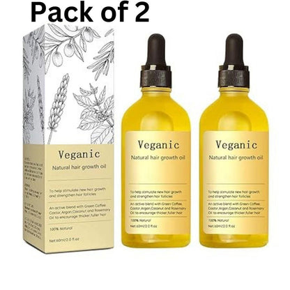 🌿Vegan Natural Hair Growth Oil (Pack of 2)